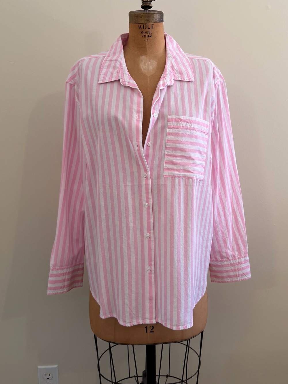 Lola River Pink Striped Button-Up Blouse - Women's